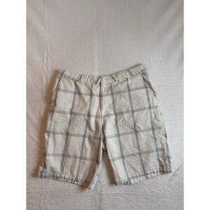 Y2K O'neill‎ Plaid White Grey Chino Style Short Surf Men's Waist 36" *